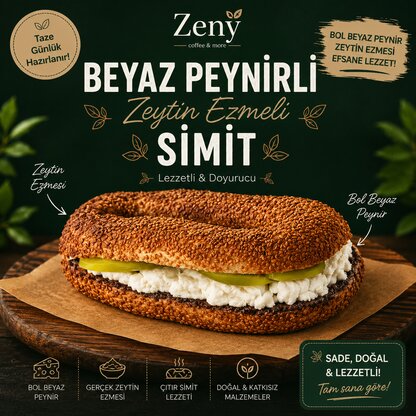 BEYAZ PEYNİRLİ ZEYTİN EZMELİ SİMİT